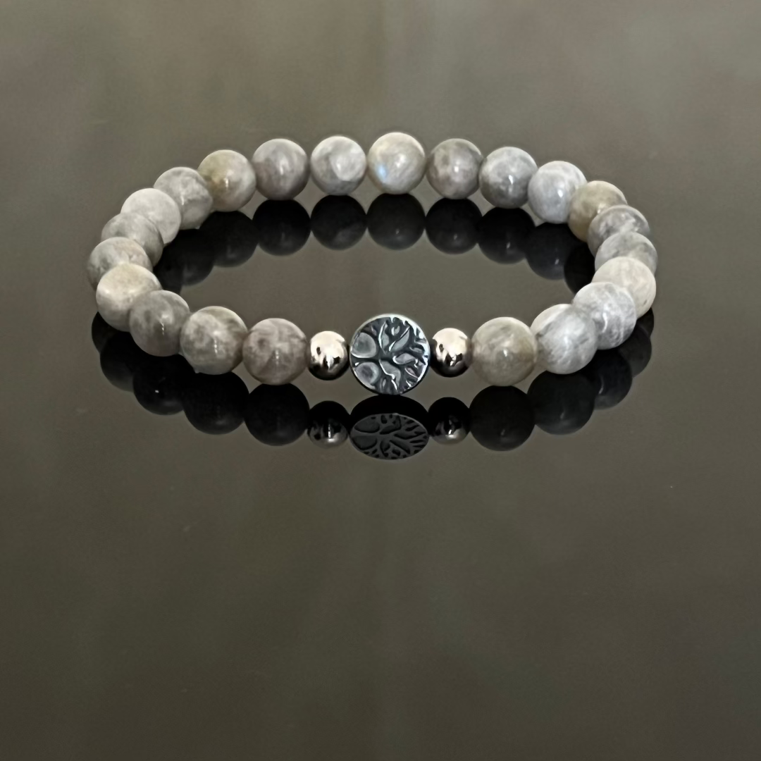 "Tree of Life" Bracelet in Hematite and Labradorite