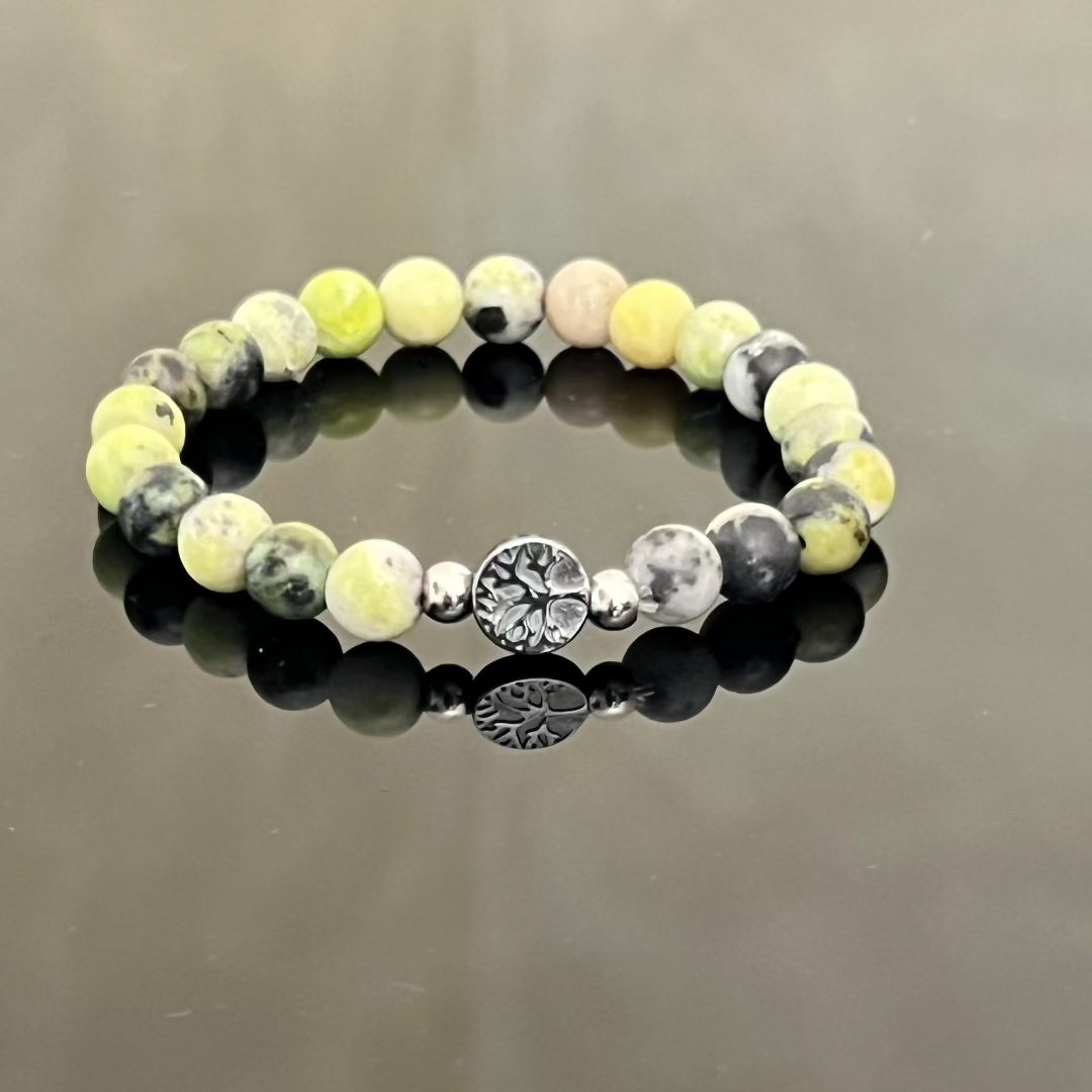 Bracciale "Albero della Vita" en Ematita y Crisoprasio Limone