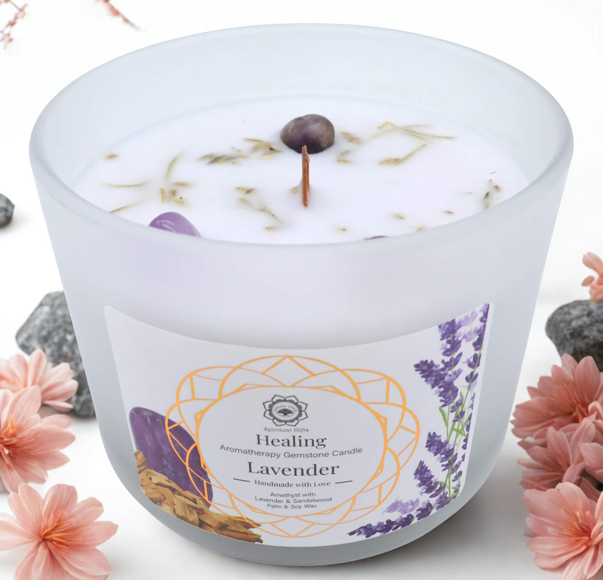 Candela Green Tree 'Guarigione' Ametista + Lavanda 256g