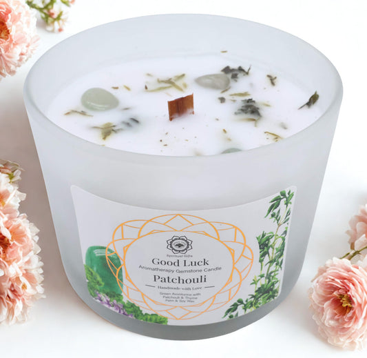 Candela Green Tree 'Buona Fortuna' Avventurina Verde + Patchouli 256g