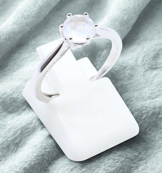 Moonstone Pure Light Ring – 925 Silver Platinum Plated