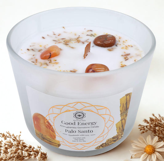 Candela Green Tree 'Energia Positivà' Corniola + Palo Santo 256g