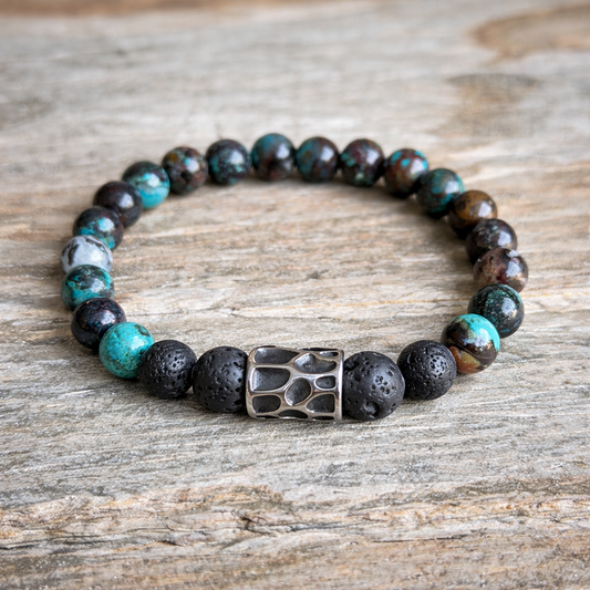 Bracciale “Earth Balance” – Chrysocolla & Lava